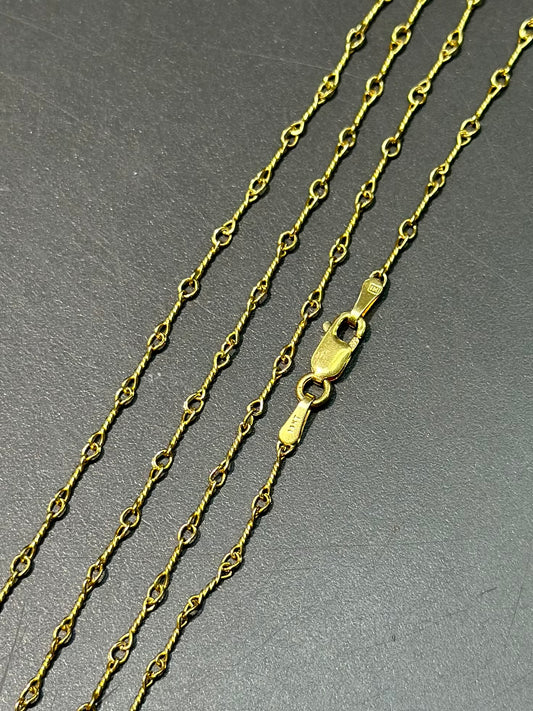 14K Gold Fancy Twisted Link Chain Necklace 20.0 inch