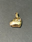 Vintage 14K Gold Diamond Puffy Heart Charm