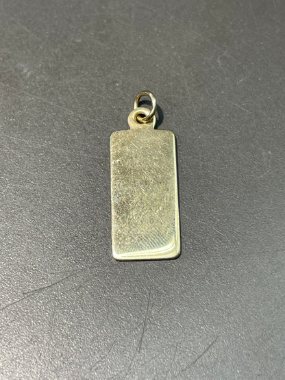14K Yellow Gold Dog Tag Pendant
