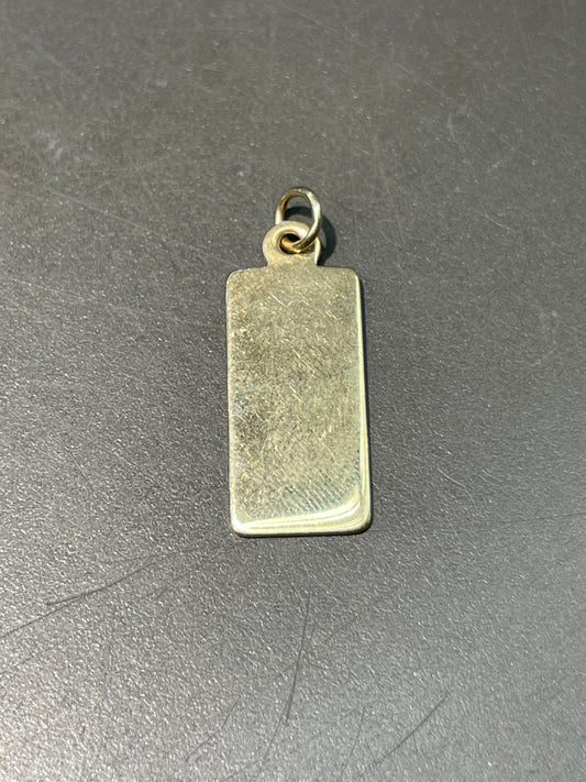14K Yellow Gold Dog Tag Pendant