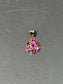 14K Gold Natural Ruby Flower Pendant