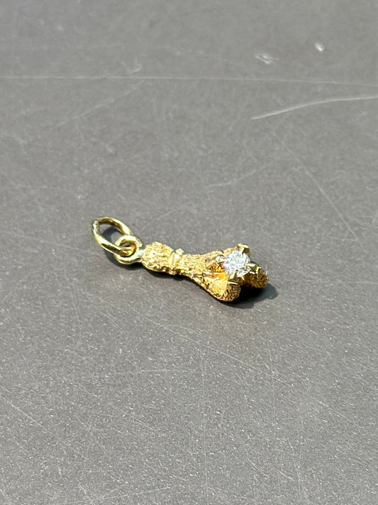 Antique 14K Gold Claw and Egg Diamond Conversion Charm