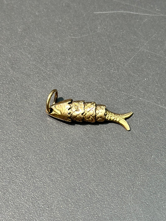 Vintage 14K Gold Mini Articulated Fish Charm