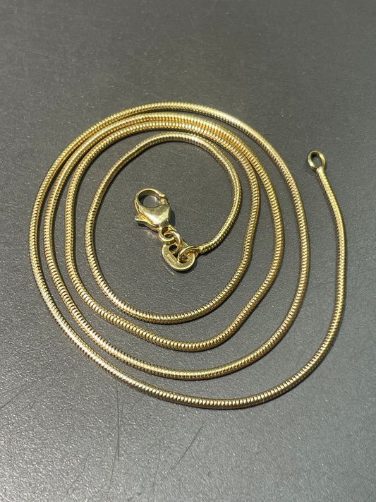 18K Yellow Gold Snake Chain Necklace 18.0 inch
