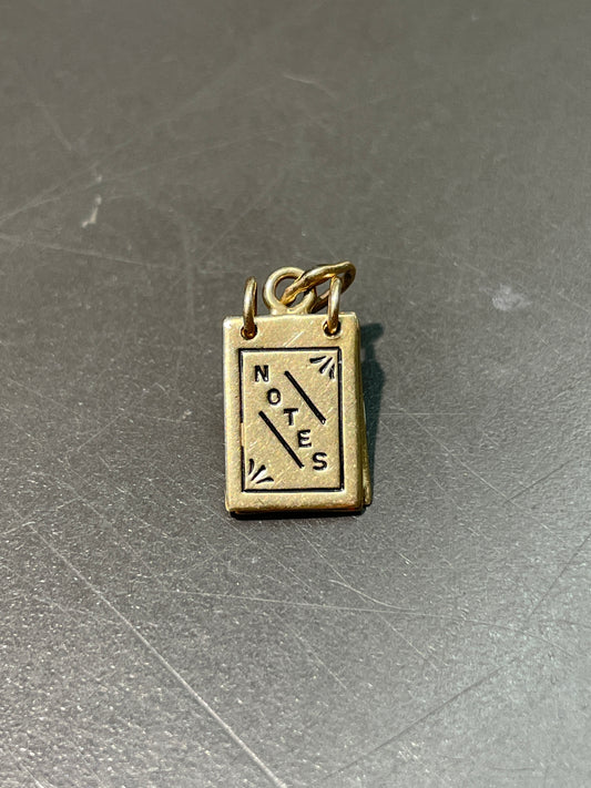 Vintage 14K Gold Articulating Notepad Charm