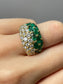 Vintage 18K Yellow Gold 1.57 CTW Diamond Emerald Bombé Ring
