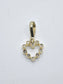 Vintage 18K Gold Diamond Open Heart Pendant