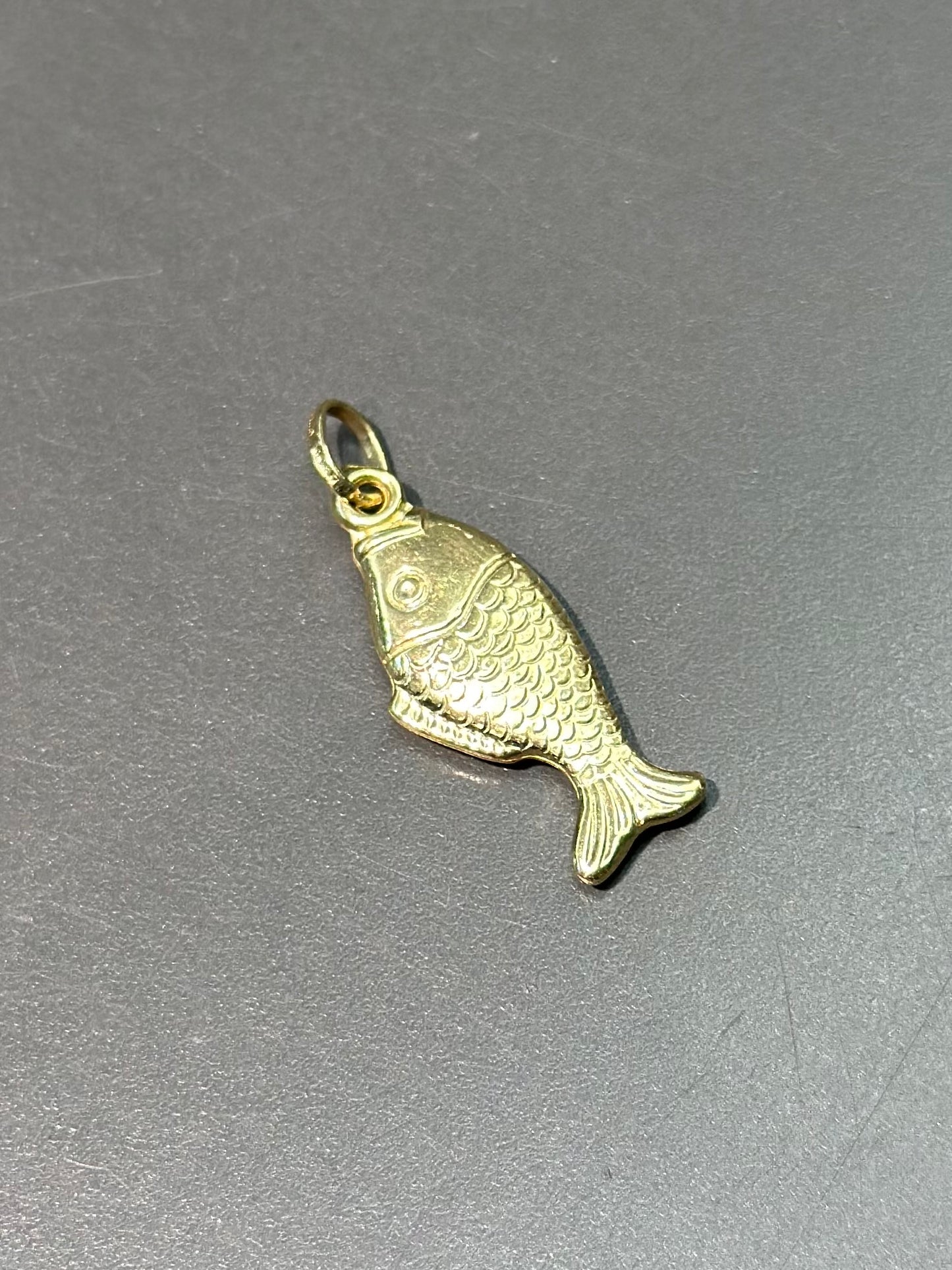 Vintage 14K Gold Hollow Fish Charm