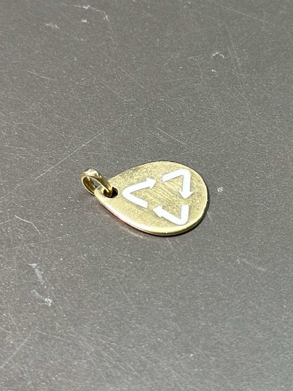 14K Gold Recycle Sign Enamel Charm