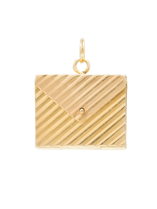 Vintage 14K Gold Accordion Envelope Book Pendant