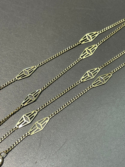 Vintage 14K Yellow Gold Filigree Chain Necklace 16.0 inch