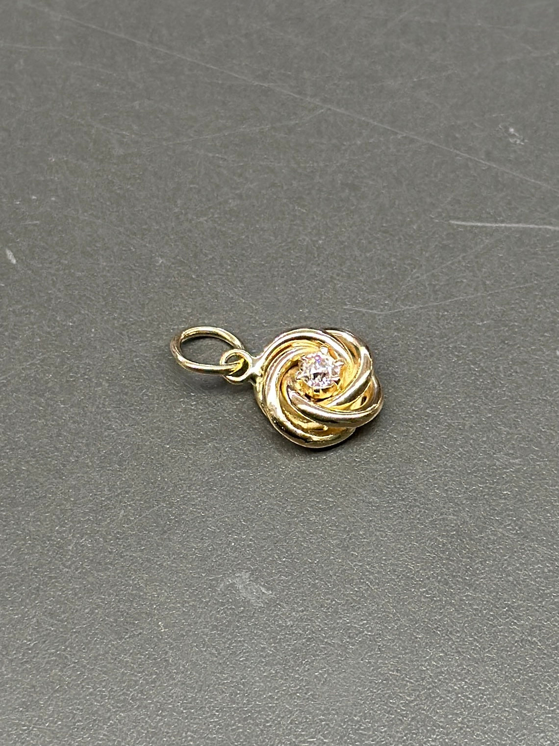 Vintage 14K Gold Diamond Love Knot Conversion Charm