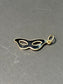 Vintage 14K Yellow Gold Black Enamel Mysterious Mask Charm