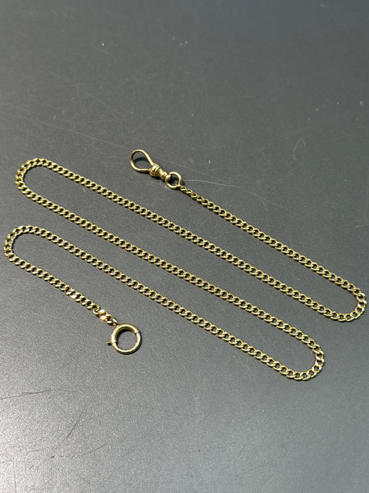 Vintage 14K Gold Curb Link Watch Chain 20”