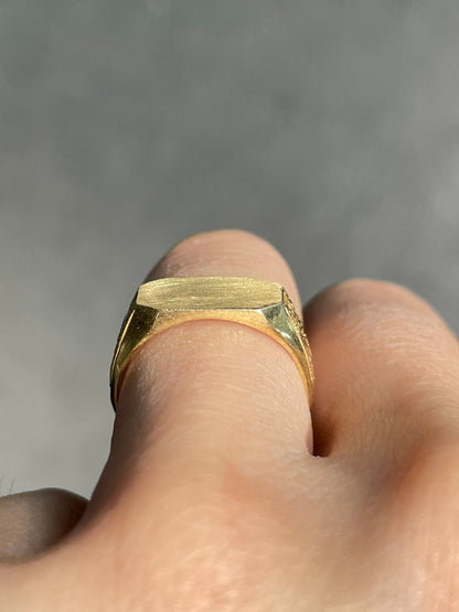 Vintage 14K Gold Hexagon Signet Motif Ring