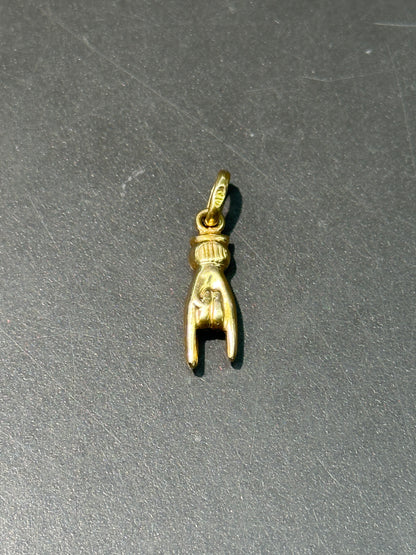 复古 18K 金镂空摇滚吊饰