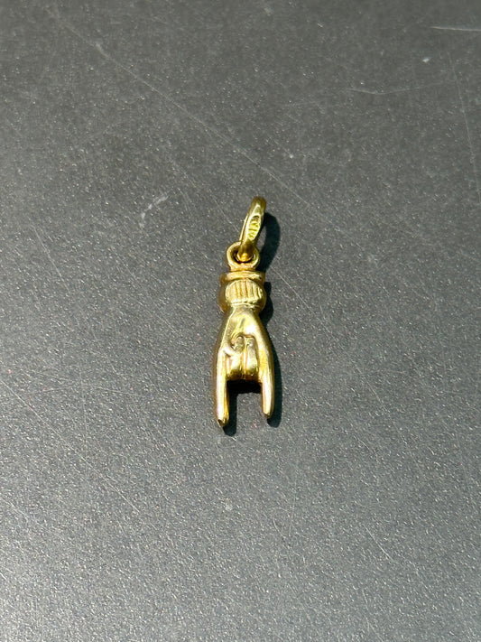 复古 18K 金镂空摇滚吊饰
