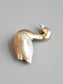 Vintage 14K Gold Pearl Diamond Swan Brooch