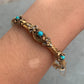 Bracelet antique victorien en or 14 carats avec turquoise naturelle et graines