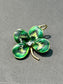 Art Nouveau 14K Gold Enamel Clover Shamrock Charm