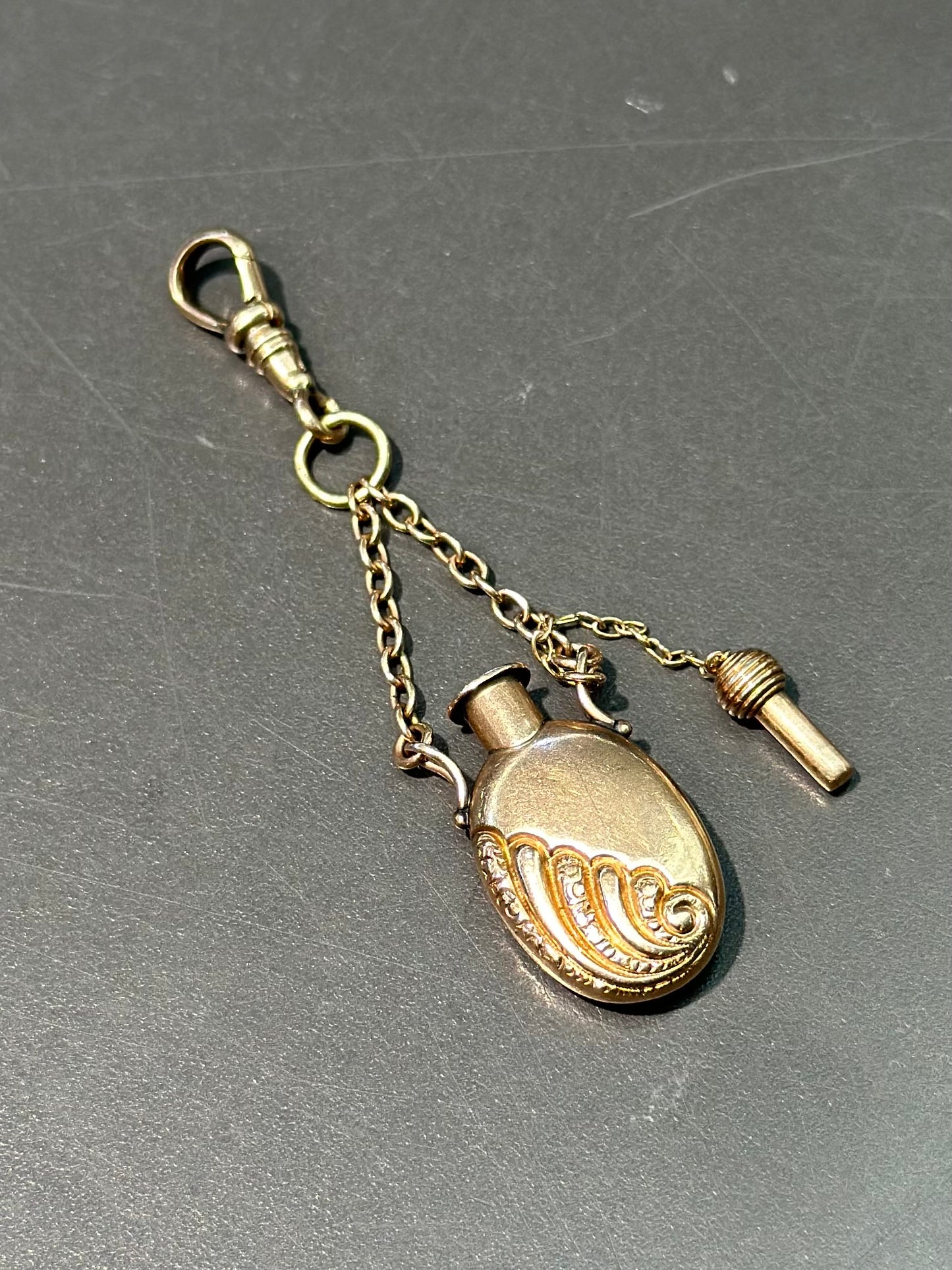 Victorian 14K Gold Perfume Scent Bottle Pendant Charm