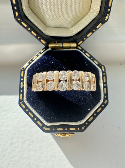 14K 黄金 0.70 CTW 半双钻戒指