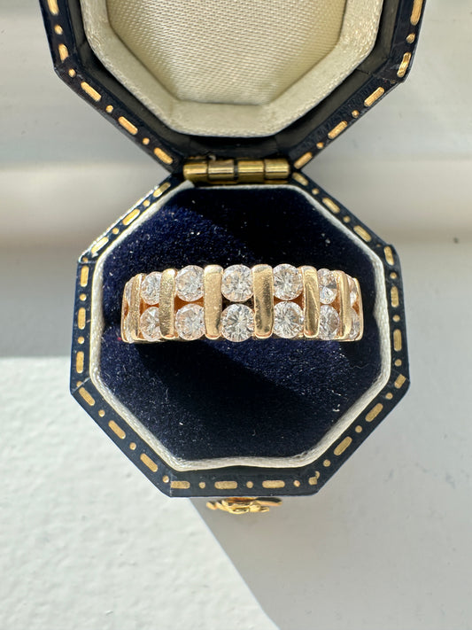 14K 黄金 0.70 CTW 半双钻戒指
