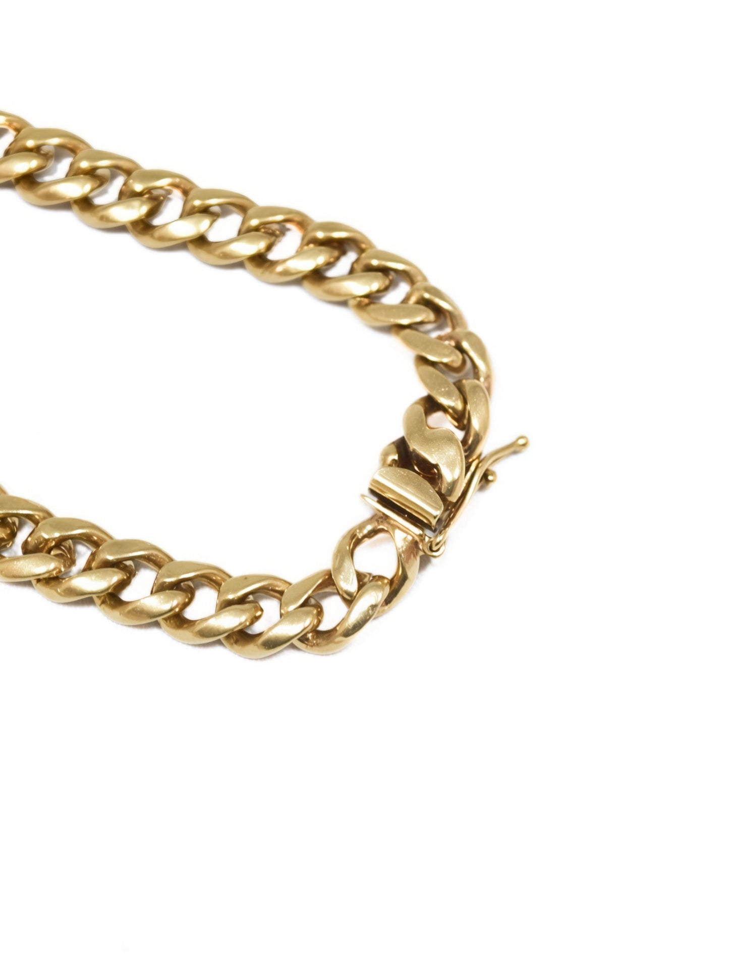 Vintage 14K Gold 1.65 CTW Diamond V Curblink Necklace