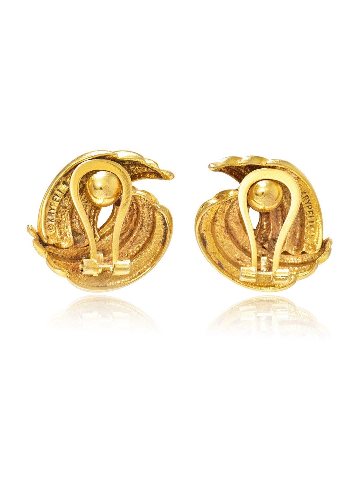 Vintage Charles Krypell 18K Gold Sculptural Knot Earrings