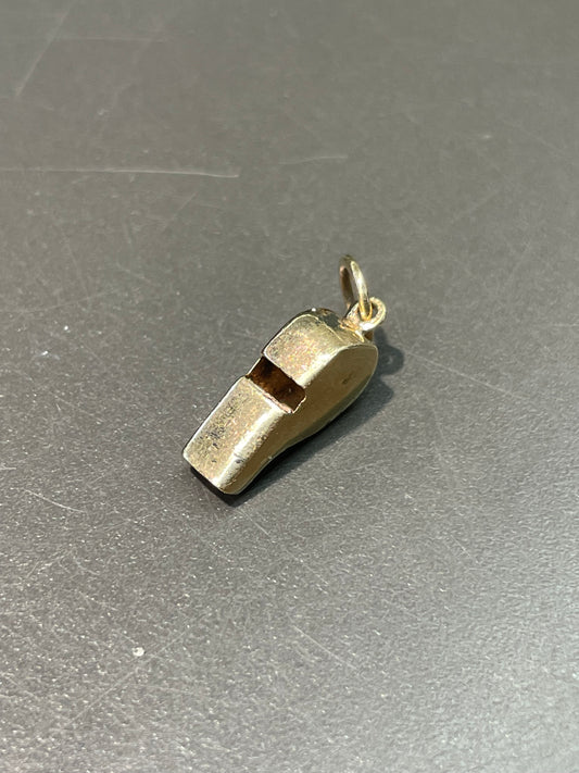 Vintage 14K Gold Mini Whistle Charm