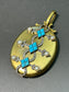 Victorian 18K Gold Turquoise Pearl Diamond Oval Locket Pendant