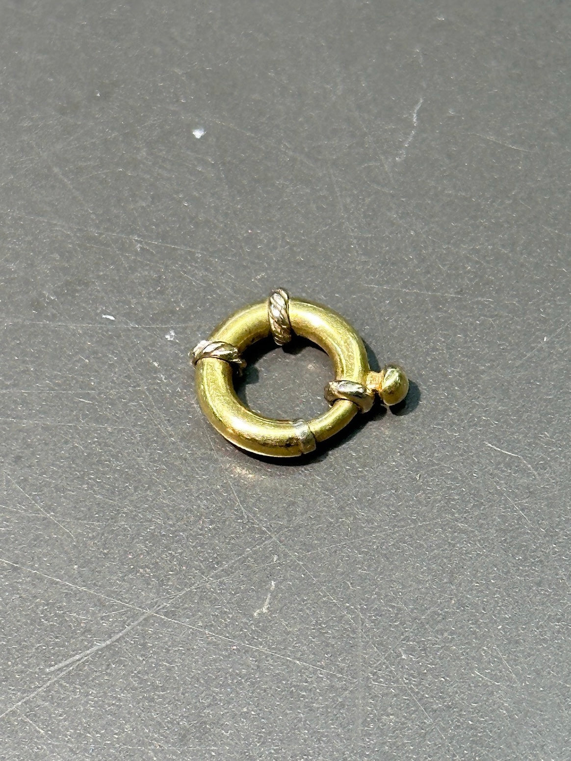 复古 14K 黄金圆形连接扣