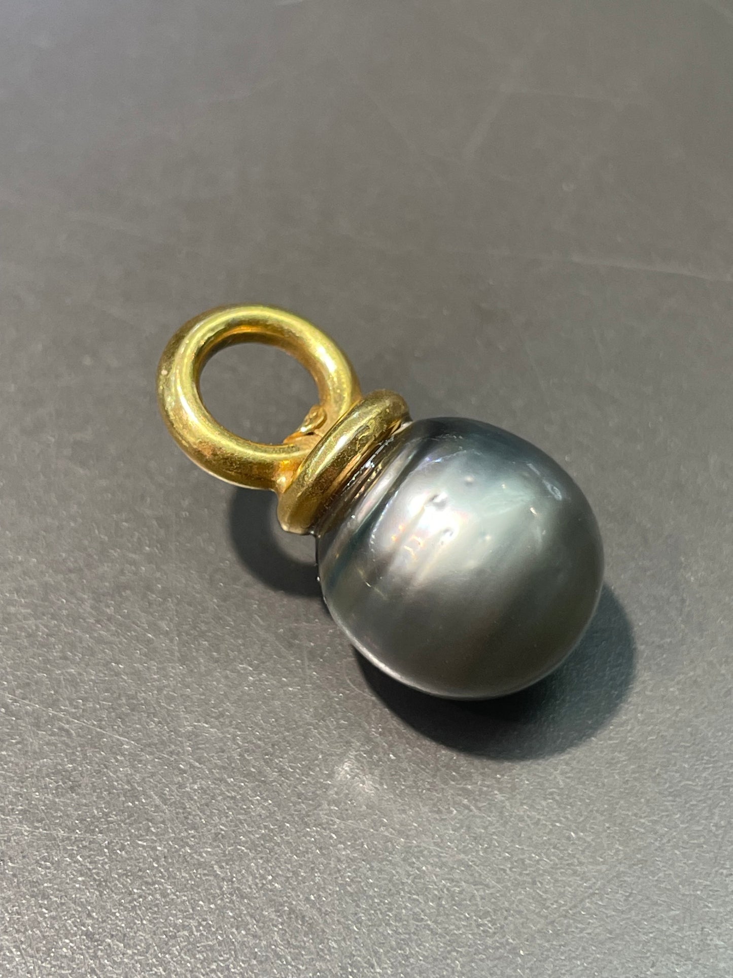 18K Yellow Gold 14.0 mm Tahitian Pearl Droplet Pendant