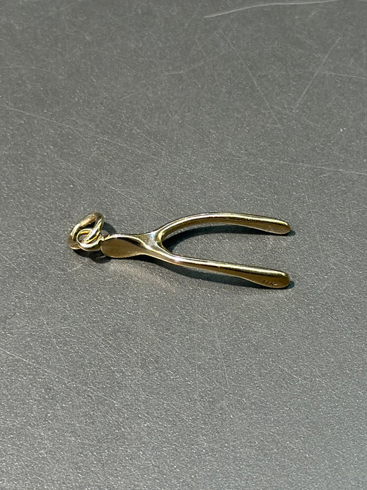 Vintage 14K Gold Wishbone Charm