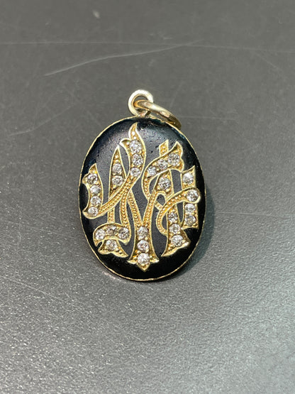 Antique J.E. Caldwell 18K Gold Diamond "M" Monogram Charm