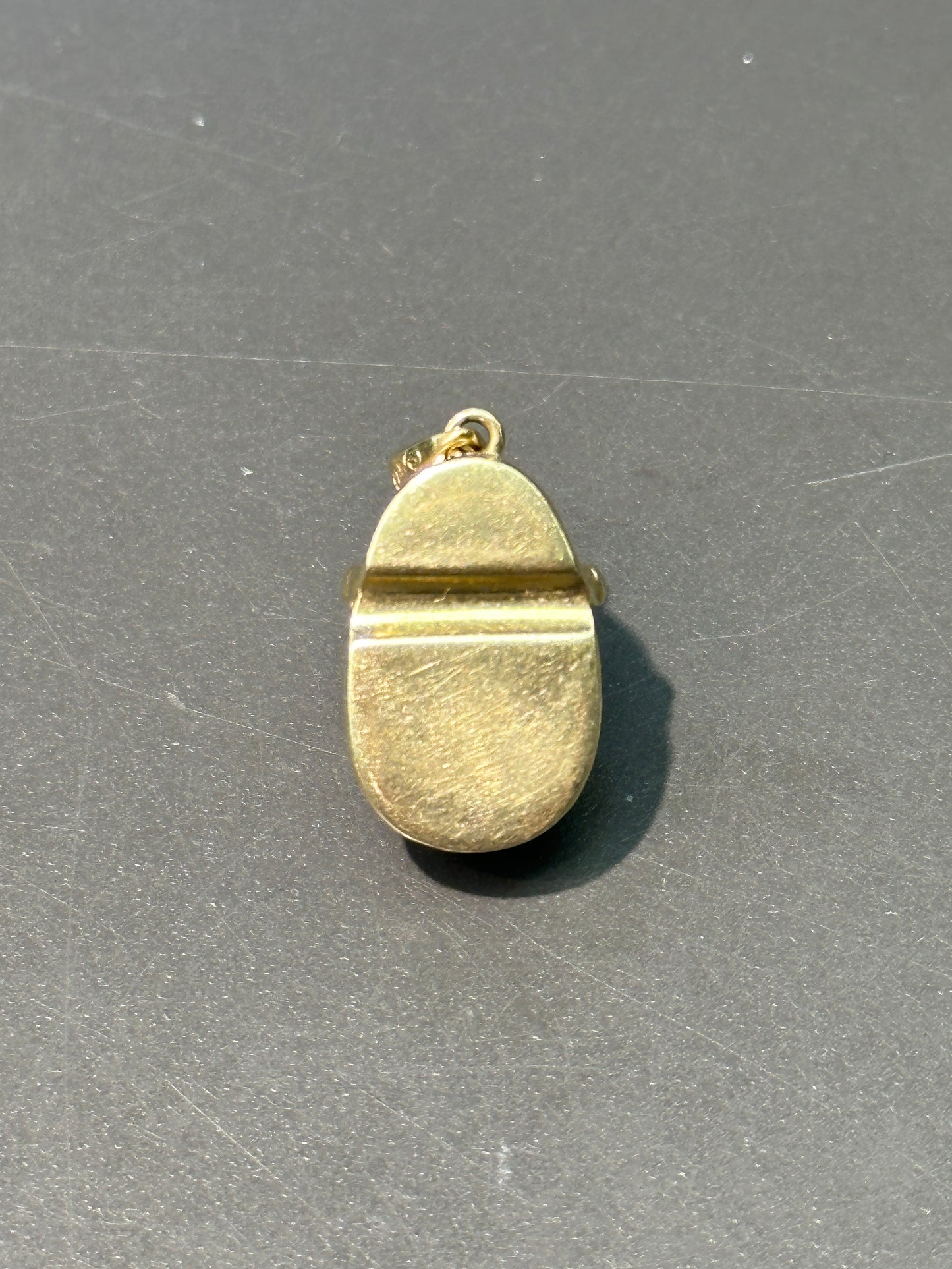 复古 14K 金 0.12 CTW 钻石婴儿鞋吊坠