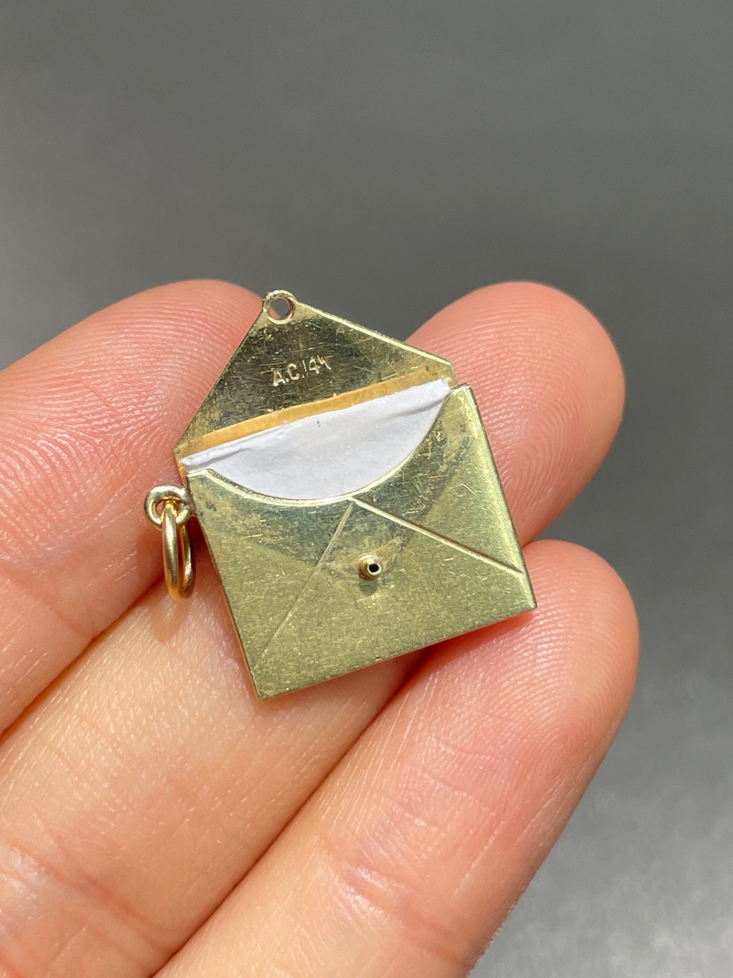 Vintage 14K Gold Articulating Envelope Charm