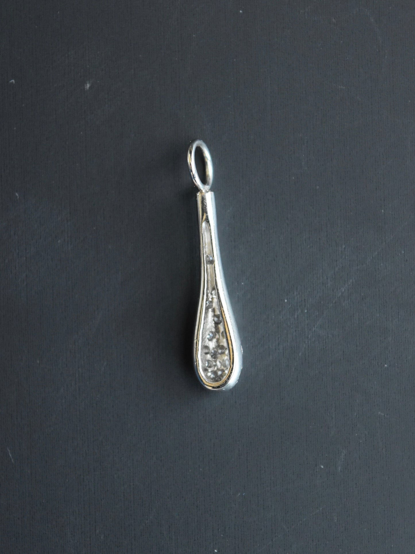 18K Gold Diamond Tear Drop Shape Charm