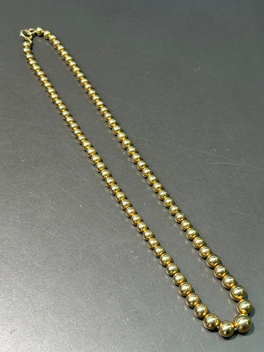 Vintage 14K Gold Graduated Bead Necklace