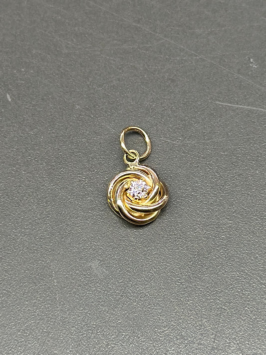 Vintage 14K Gold Diamond Love Knot Conversion Charm