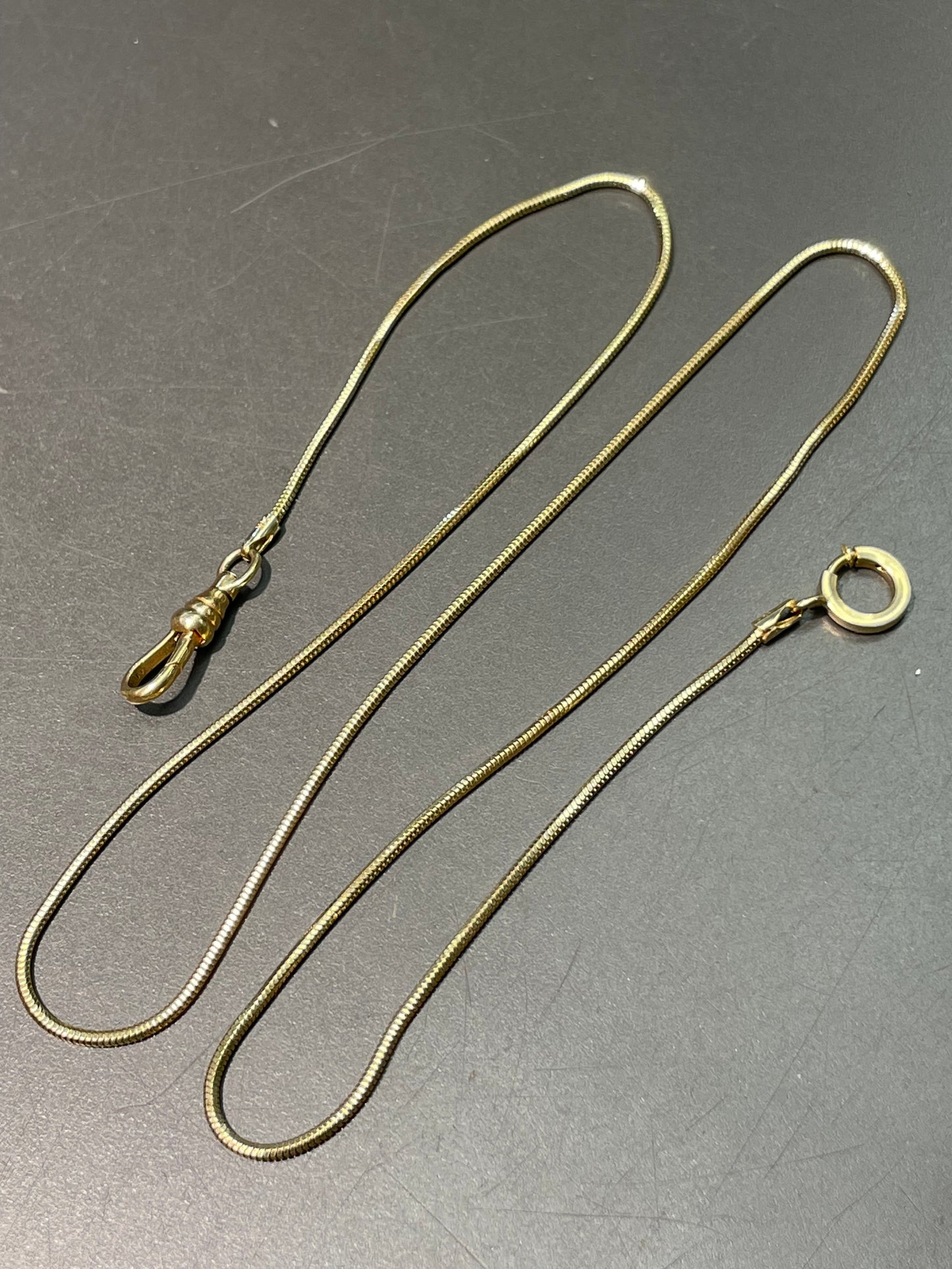 Vintage 14K Yellow Gold Snake Chain Watch Chain Necklace 21.0 inch