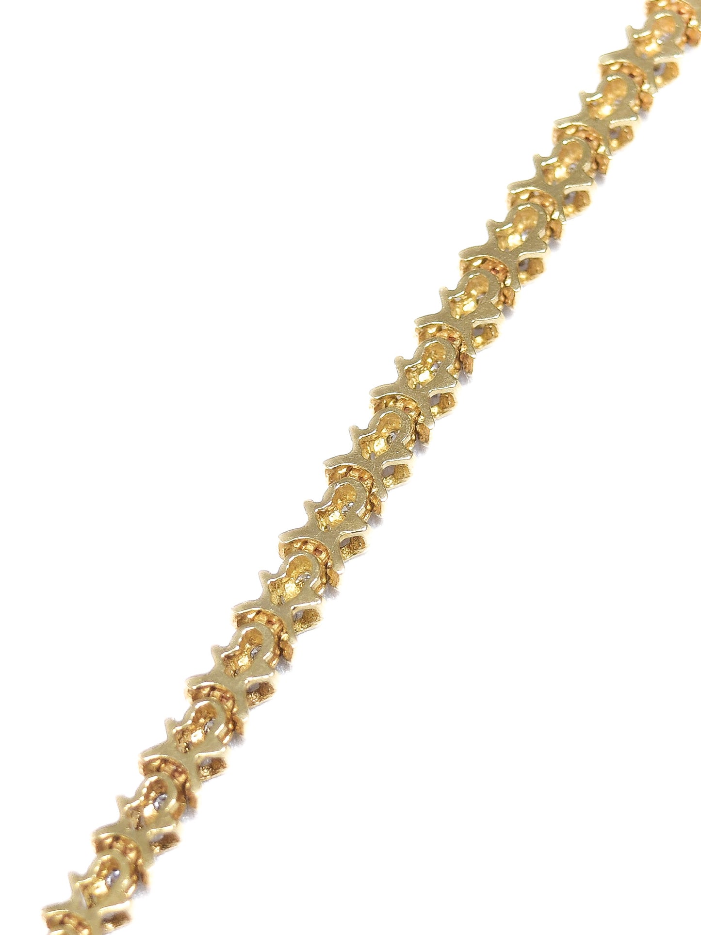 Vintage 14K Yellow Gold “X” Link Diamond Tennis Bracelet
