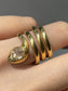 Antique Austro Hungarian 14K Gold 1.08 CTW Diamond Coiled Snake Ring