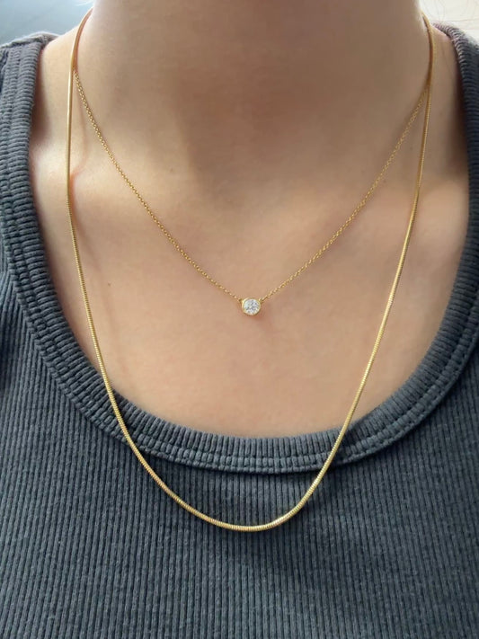 14K Yellow Gold 1.5 mm Snake Chain Necklace 22.0 inch