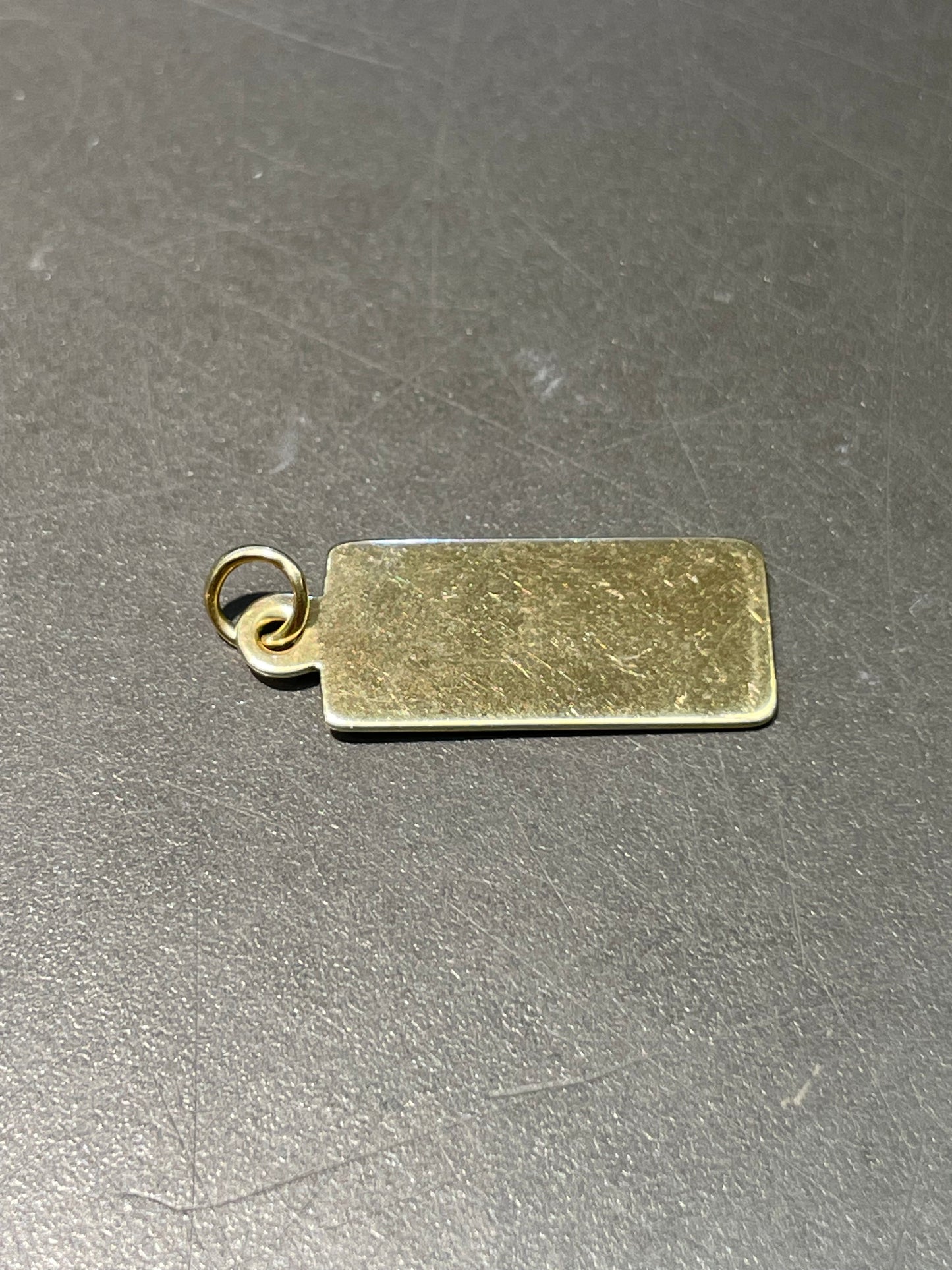 14K Yellow Gold Dog Tag Pendant
