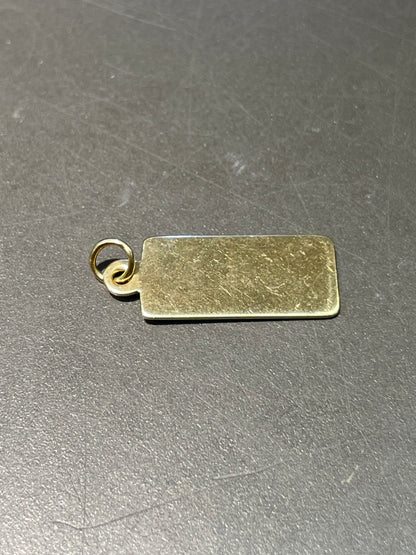 14K Yellow Gold Dog Tag Pendant