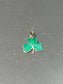 Vintage 14K Gold Enamel Three Leaf Shamrock Clover Charm