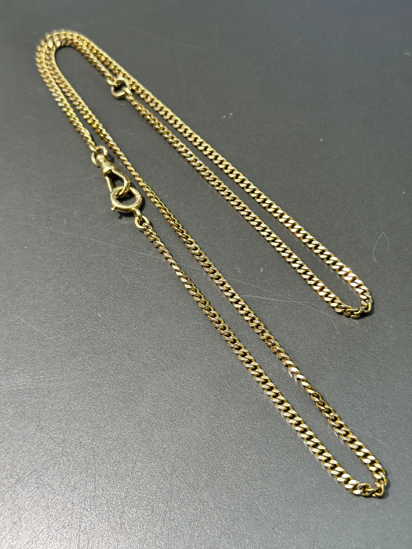 Art Deco 14K Gold Curb Link Chain 24.5”