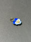 Art Nouveau 14K Gold Blue Enamel Pansy Flower Charm