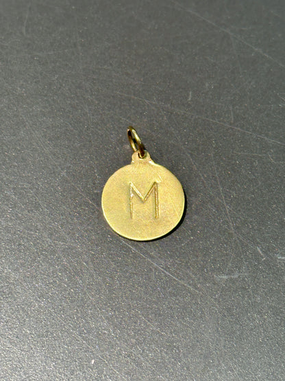 复古 14K“M”字母吊饰